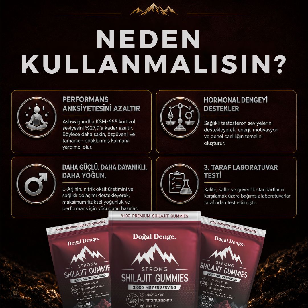 Doğal Denge™ Premium Shilajit-Doğal Testosteron ve Performans Arttırıcı Gıda Takviyesi
