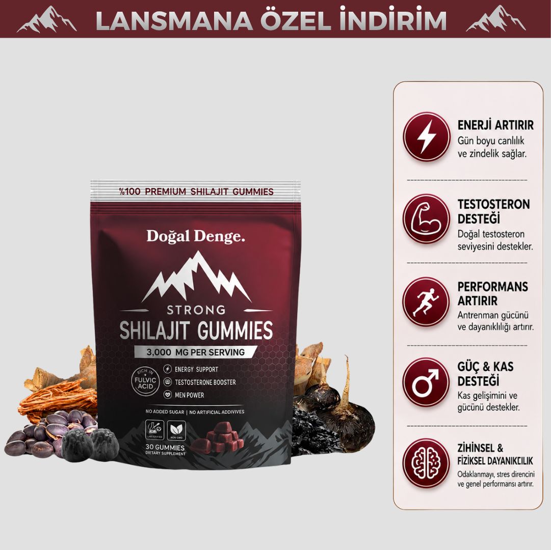 Doğal Denge™ Premium Shilajit-Doğal Testosteron ve Performans Arttırıcı Gıda Takviyesi